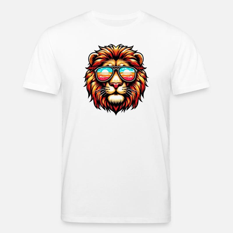 Löwe mit Sonnenbrille - Stanley/Stella Unisex Bio-T-Shirt CREATOR  - Weiß