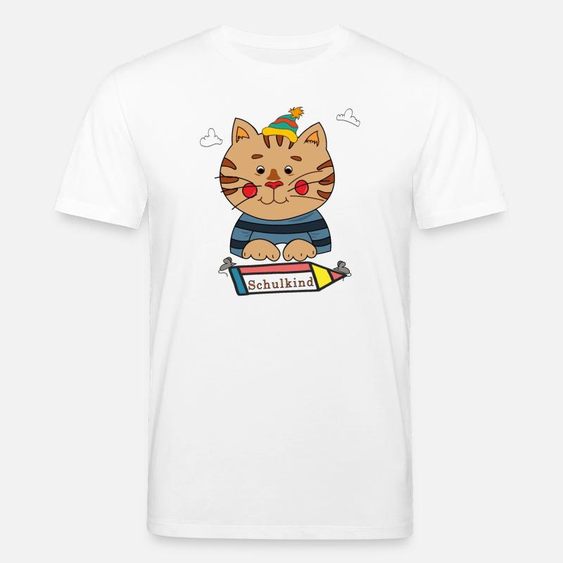 Chat écolier - T-shirt bio CREATOR Stanley/Stella Unisexe - blanc