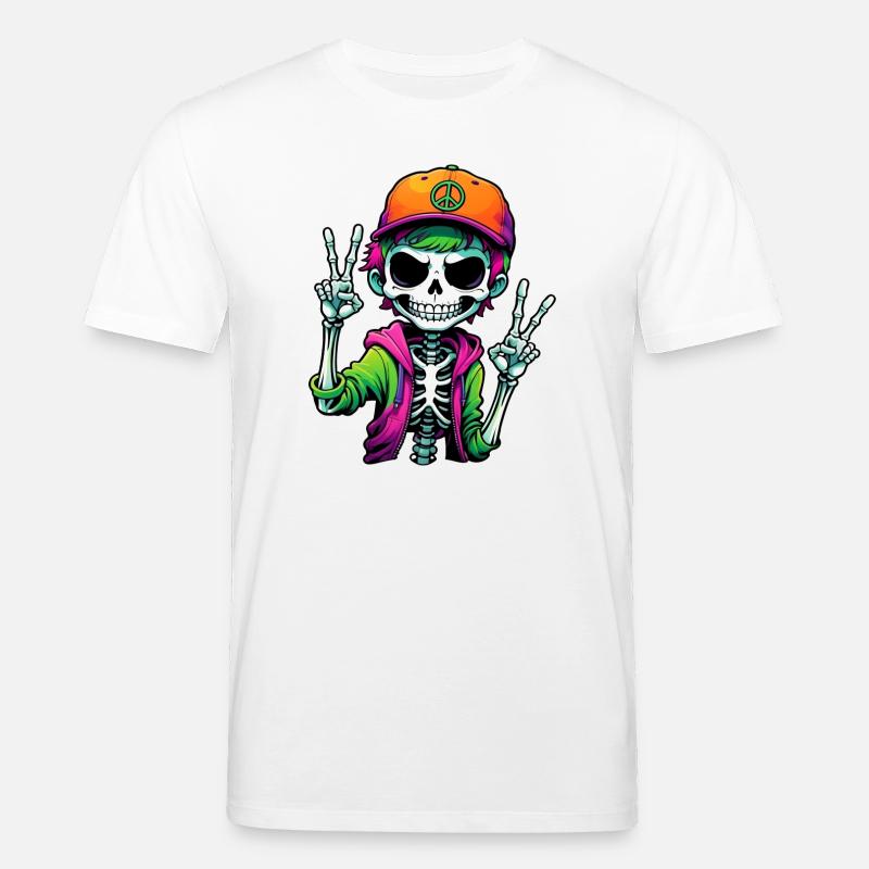 Mignon dessin animé squelette garçon - T-shirt bio CREATOR Stanley/Stella Unisexe - blanc