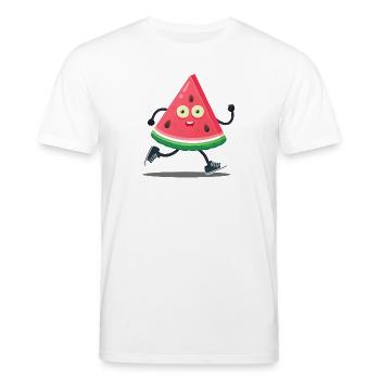 Pastèque sport cartoon  - T-shirt bio CREATOR Stanley/Stella Unisexe - blanc - Devant - Alina (178cm) & Michal (187cm)