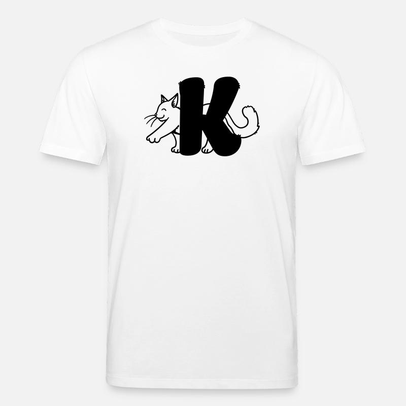 Lettre K chat - T-shirt bio CREATOR Stanley/Stella Unisexe - blanc