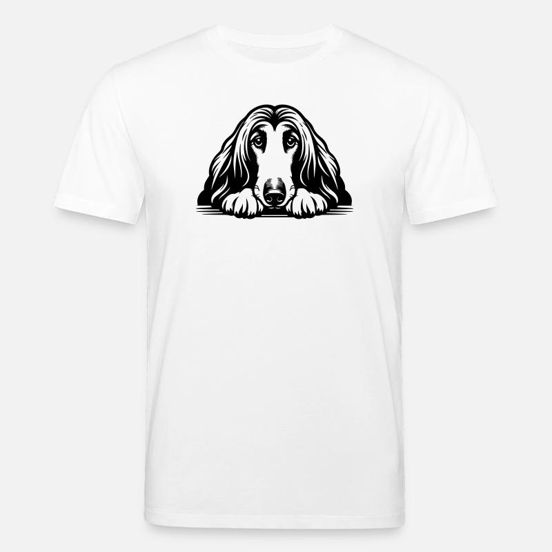 Afghane Kopf mit Pfoten - Stanley/Stella Unisex Bio-T-Shirt CREATOR  - Weiß