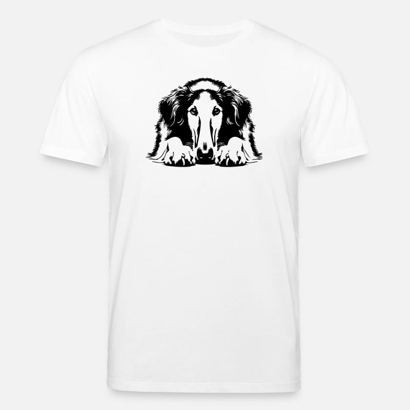 Barsoi Kopf mit Pfoten - Stanley/Stella Unisex Bio-T-Shirt CREATOR  - Weiß