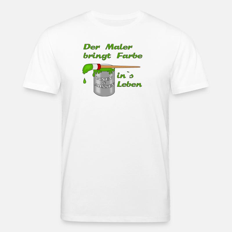 Maler Farbtopf mit Pinsel - Stanley/Stella Unisex Bio-T-Shirt CREATOR  - Weiß