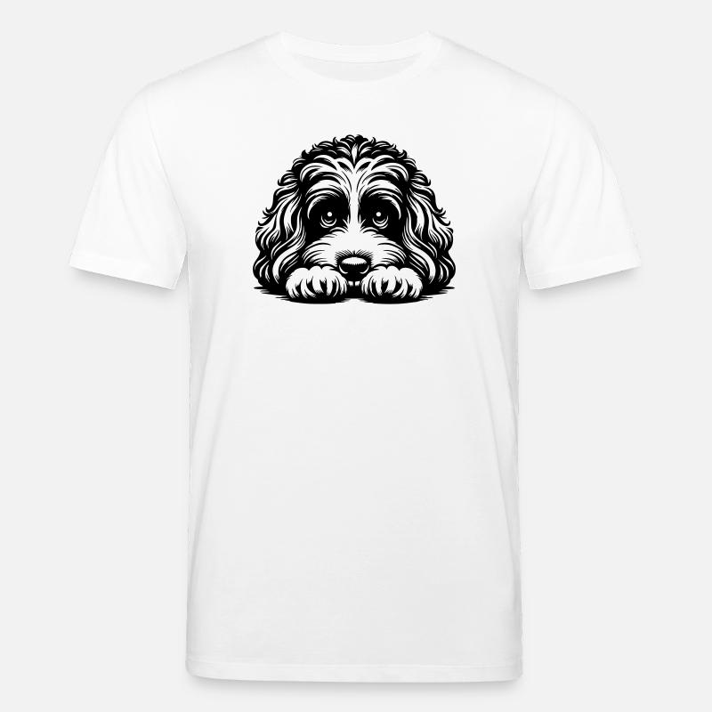 Tête de Cavapoo avec pattes - T-shirt bio CREATOR Stanley/Stella Unisexe - blanc