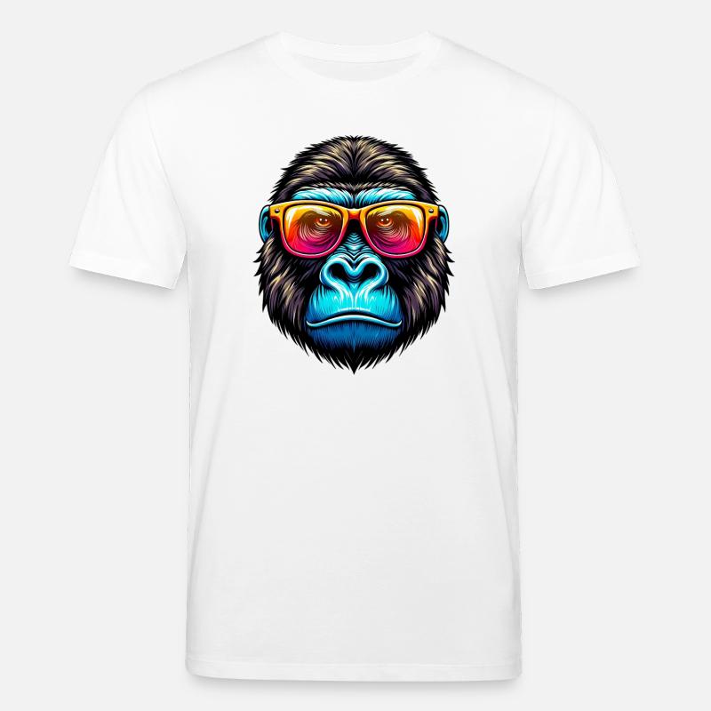 Gorillas mit Sonnenbrille - Stanley/Stella Unisex Bio-T-Shirt CREATOR  - Weiß