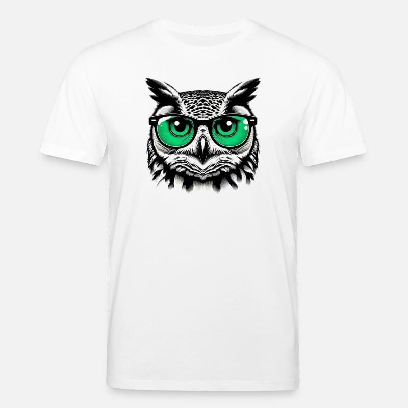 Eule mit Brille - Stanley/Stella Unisex Bio-T-Shirt CREATOR  - Weiß