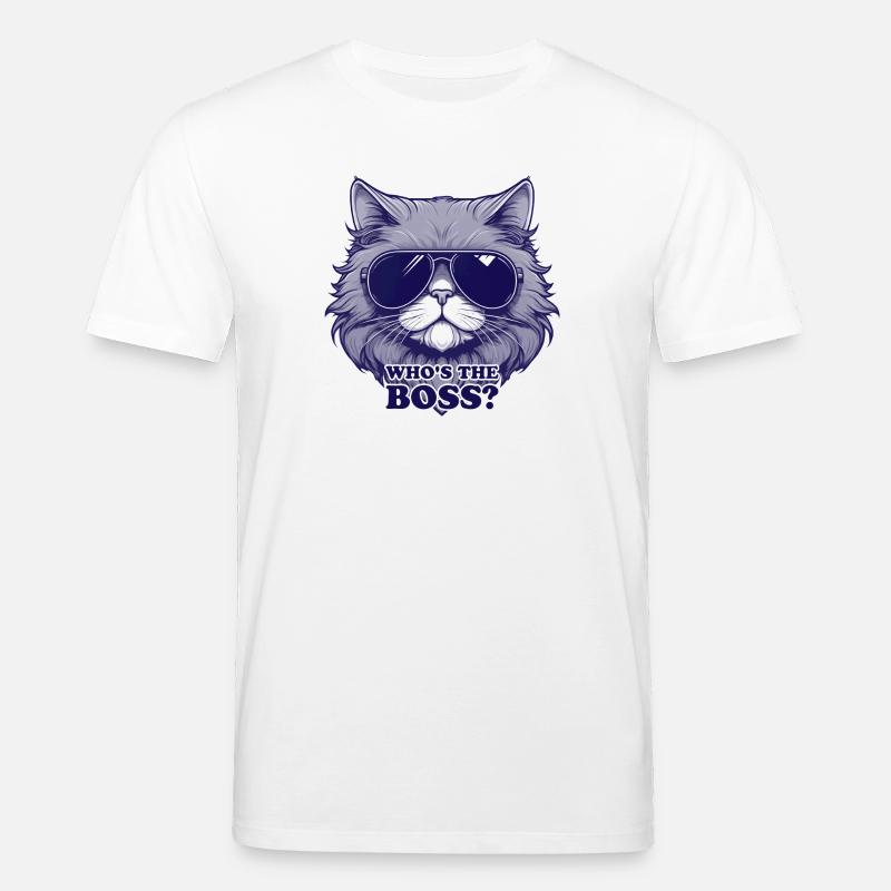 Stilvolle Katze mit Sonnenbrille - Stanley/Stella Unisex Bio-T-Shirt CREATOR  - Weiß