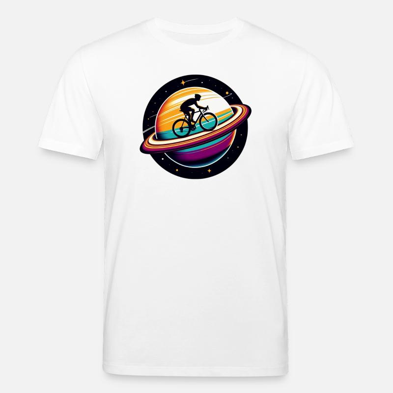 Radfahrer auf dem Saturn - Stanley/Stella Unisex Bio-T-Shirt CREATOR  - Weiß