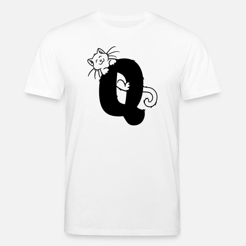 Katze Buchstabe Q - Stanley/Stella Unisex Bio-T-Shirt CREATOR  - Weiß