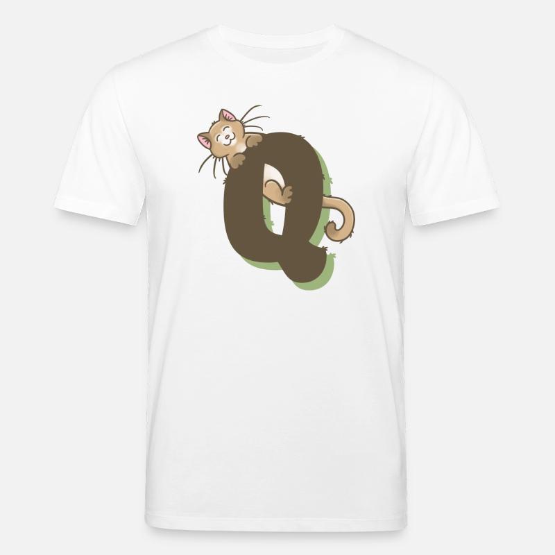 Katze Buchstabe Q - Stanley/Stella Unisex Bio-T-Shirt CREATOR  - Weiß