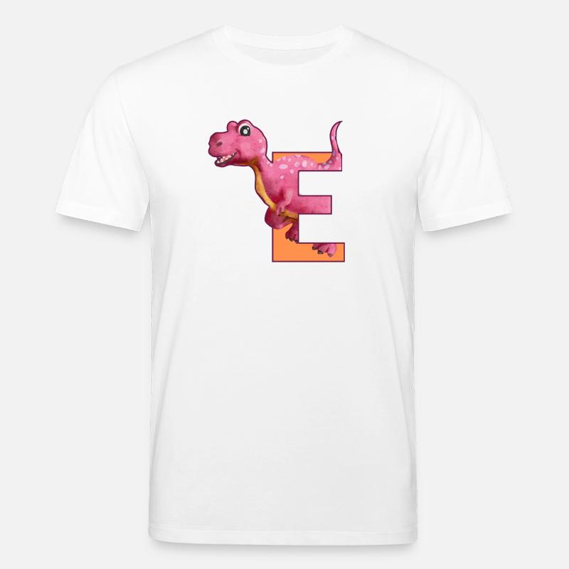 E - DINOSAURIER, Personalisierbar - Stanley/Stella Unisex Bio-T-Shirt CREATOR  - Weiß