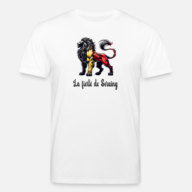 Seraing Löwe Flaggen Design - Stanley/Stella Unisex Bio-T-Shirt CREATOR  - Weiß