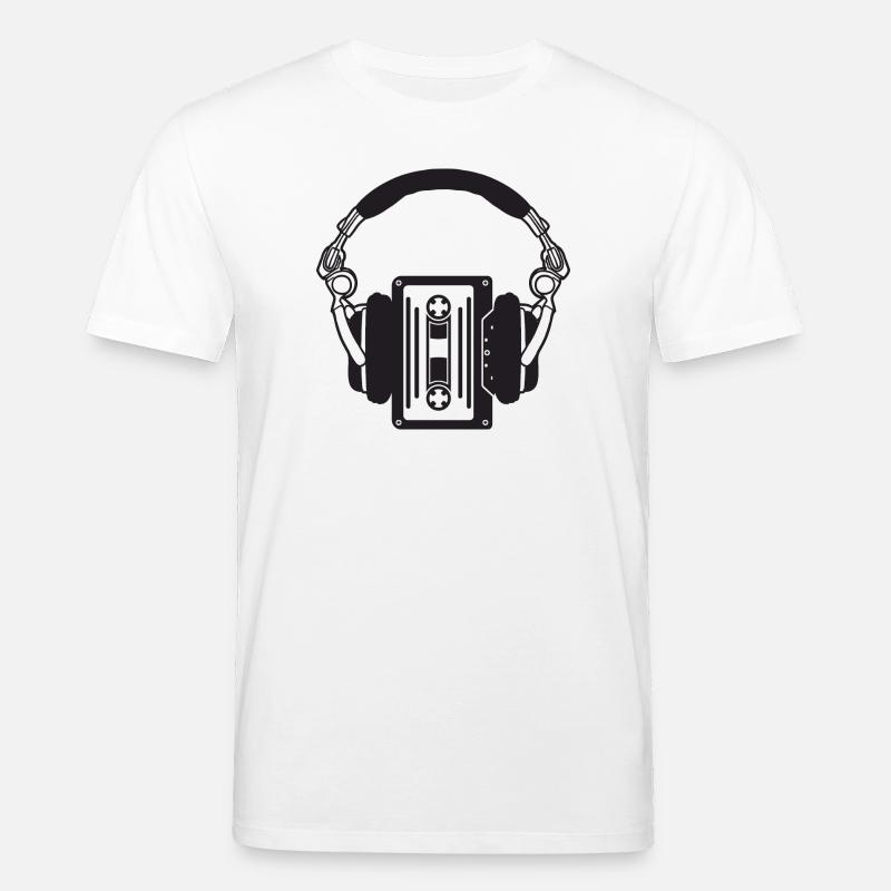 Casque rétro avec cassettes boho - T-shirt bio CREATOR Stanley/Stella Unisexe - blanc