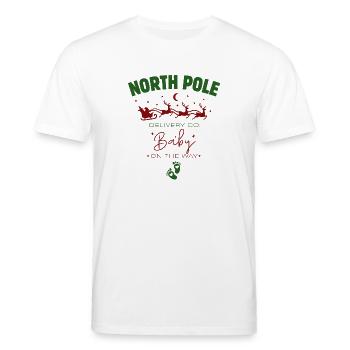 Livraison du Pôle Nord : Annonce Grossesse - T-shirt bio CREATOR Stanley/Stella Unisexe - blanc - Devant - Alina (178cm) & Michal (187cm)