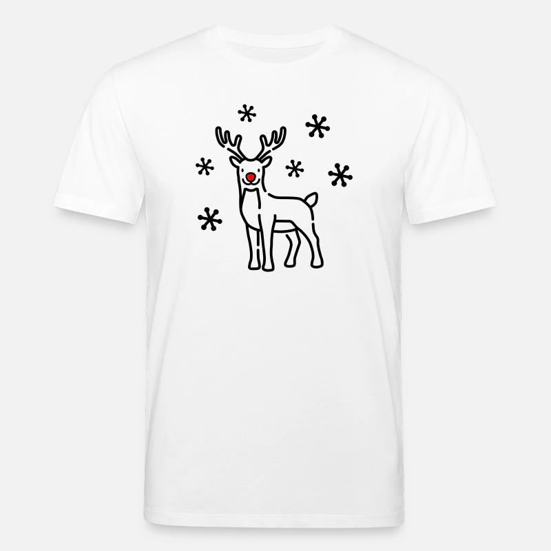Weihnachts Hirsch Rentier - Stanley/Stella Unisex Bio-T-Shirt CREATOR  - Weiß