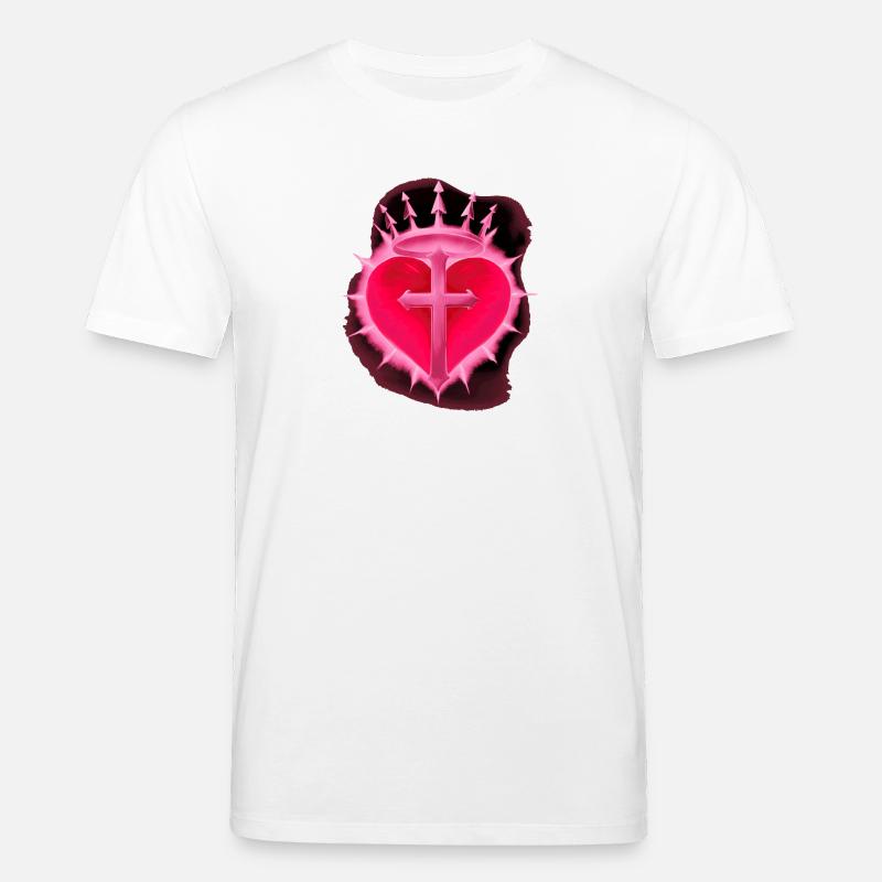 Gothic-Herz, Kreuze, romantiker - Stanley/Stella Unisex Bio-T-Shirt CREATOR - Weiß
