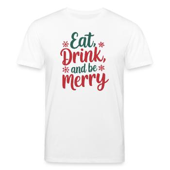 Essen, trinken und fröhlich sein - Stanley/Stella Unisex Bio-T-Shirt CREATOR  - Weiß - Vorne - Alina (178cm) & Michal (187cm)