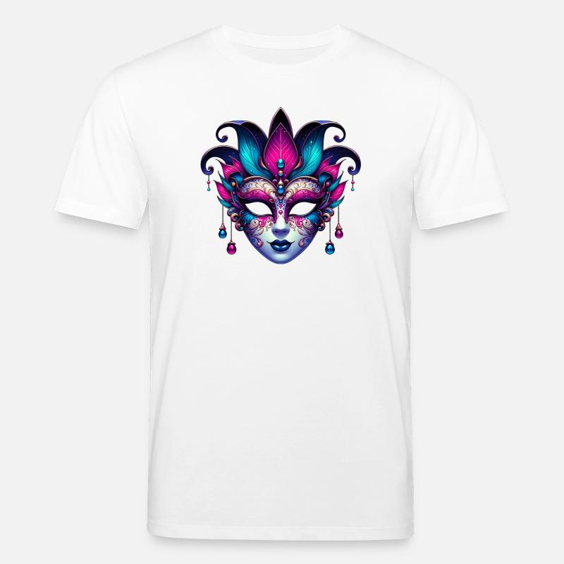Masque du Carnaval de Venise - T-shirt bio CREATOR Stanley/Stella Unisexe - blanc