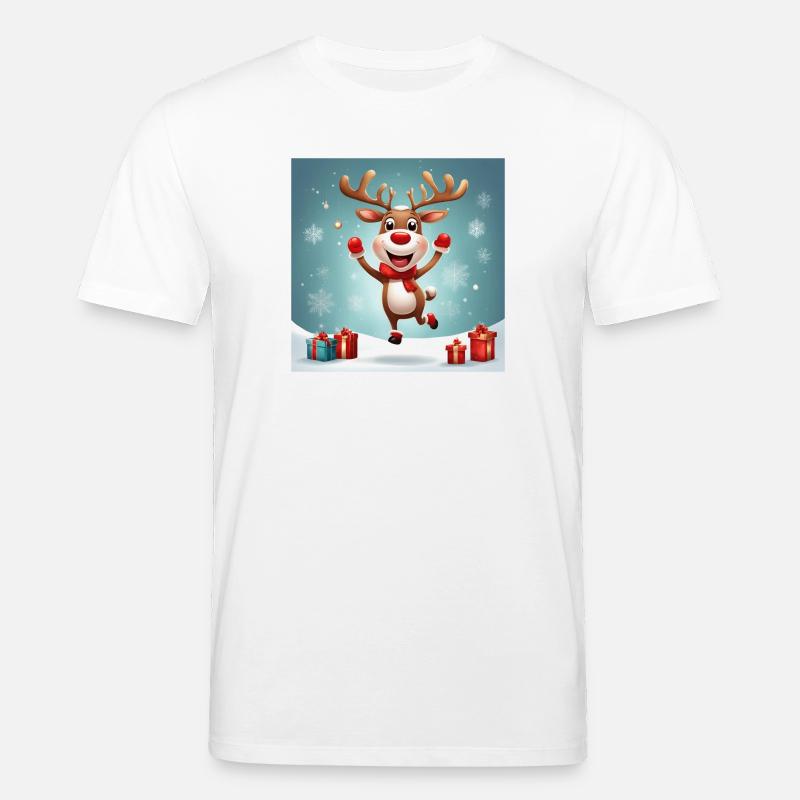 joyeux Noël, joyeuses fêtes; rennes - T-shirt bio CREATOR Stanley/Stella Unisexe - blanc
