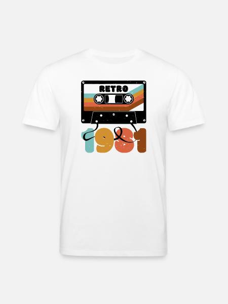 Retro Rainbow 80s Cassette Text - Stanley/Stella CREATOR Unisex Organic T-Shirt - white