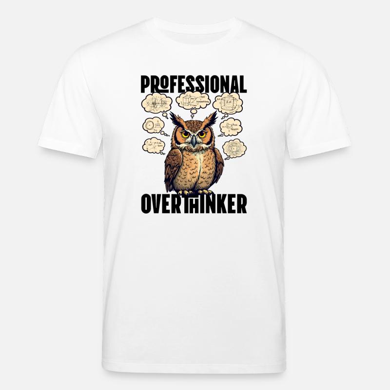 Professional Overthinker – Eule mit Gedankenblasen - Stanley/Stella Unisex Bio-T-Shirt CREATOR - Weiß