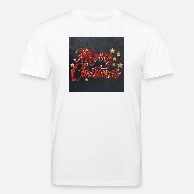 Glitzerndes Merry Christmas Script - Stanley/Stella Unisex Bio-T-Shirt CREATOR  - Weiß