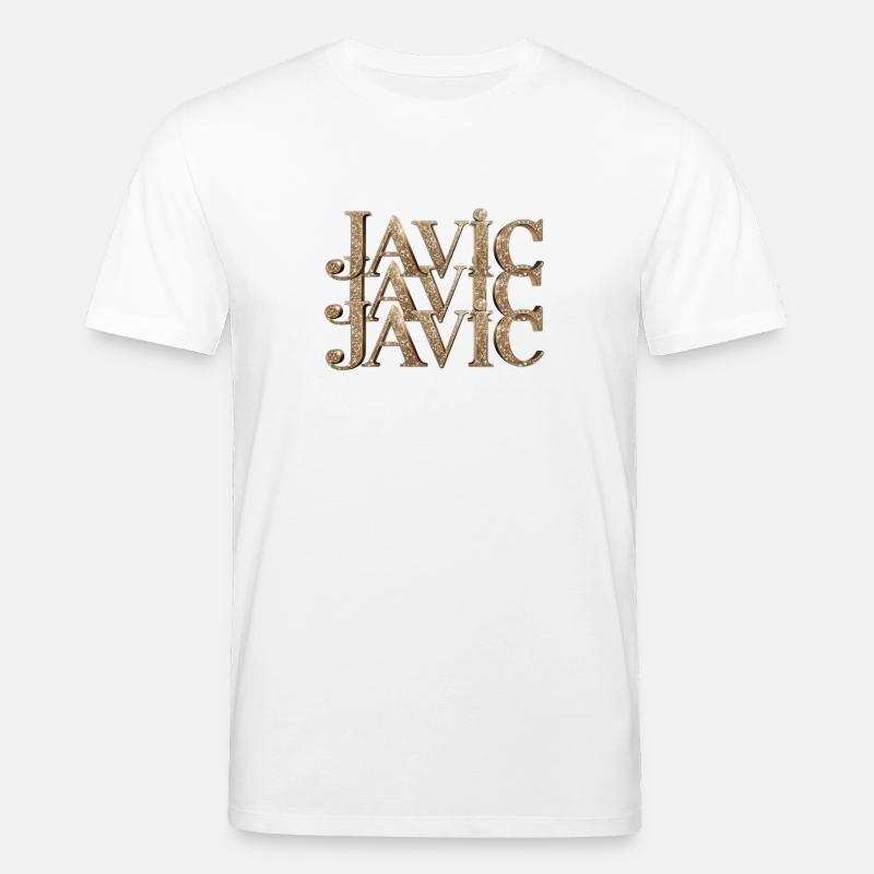 Javic Gold Glitter Monogram - Stanley/Stella Unisex Bio-T-Shirt CREATOR  - Weiß