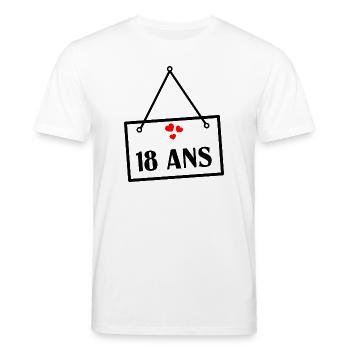 18. 18 ANS. 18e ANNIVERSAIRE. ANNIVERSAIRE 18 ANS. - T-shirt bio CREATOR Stanley/Stella Unisexe - blanc - Devant - Alina (178cm) & Michal (187cm)