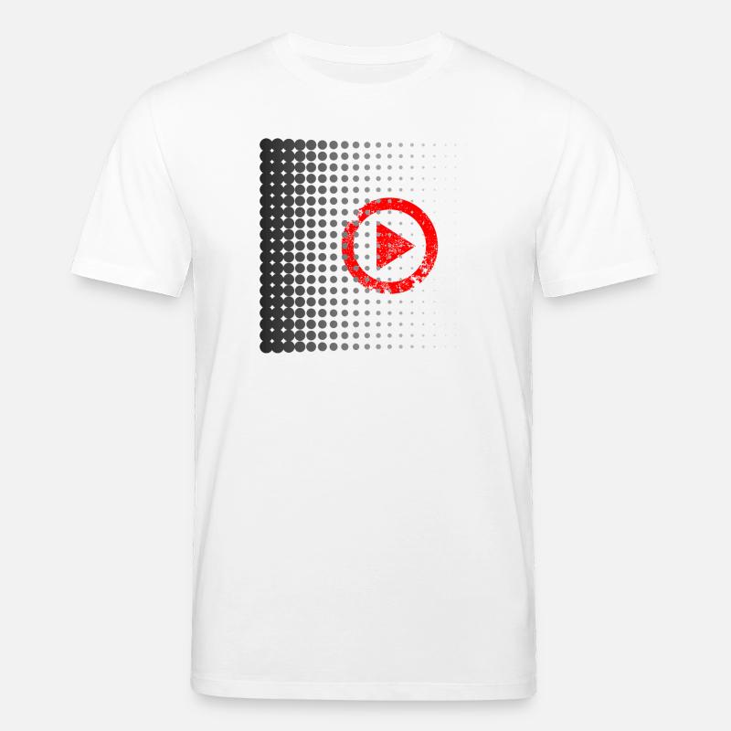 Halftone Play Button Retro - Stanley/Stella Unisex Bio-T-Shirt CREATOR  - Weiß
