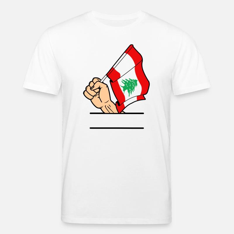 Drapeau Liban poing espace de texte - T-shirt bio CREATOR Stanley/Stella Unisexe - blanc