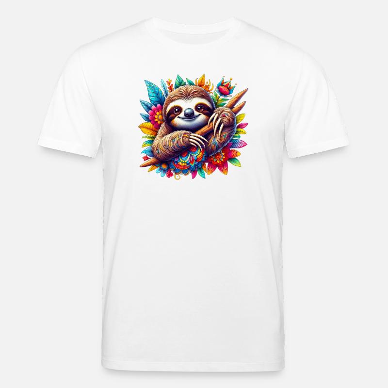 Faultier - Stanley/Stella Unisex Bio-T-Shirt CREATOR  - Weiß