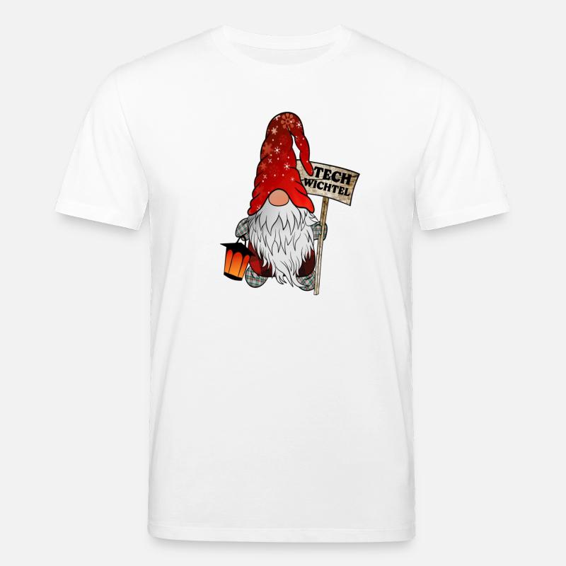Tech Gnome – IT Christmas Gnome - Stanley/Stella CREATOR Unisex Organic T-Shirt - white