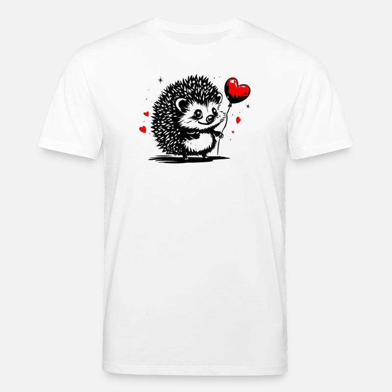 Igel mit Herz Luftballon - Heartful Creatures - Stanley/Stella Unisex Bio-T-Shirt CREATOR  - Weiß