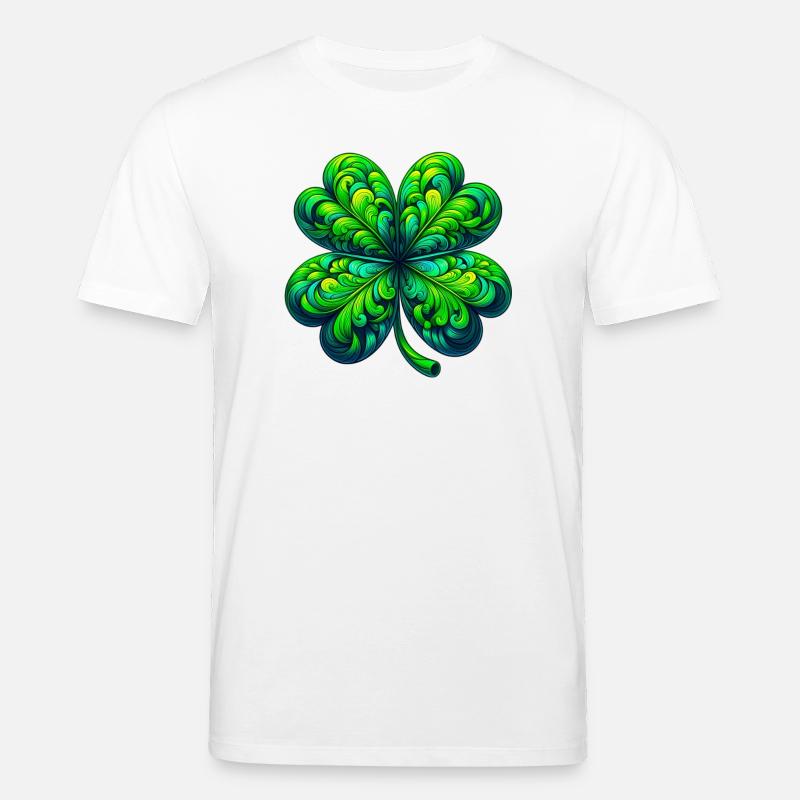 Vierblättriges Kleeblatt - Stanley/Stella Unisex Bio-T-Shirt CREATOR  - Weiß