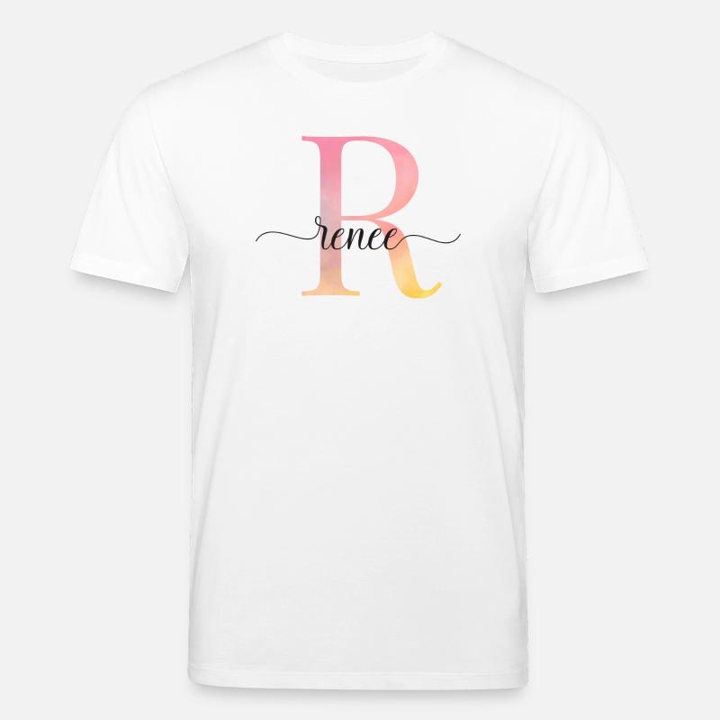 L | Monogramme | Nom | Renée |Aquarelle - T-shirt bio CREATOR Stanley/Stella Unisexe - blanc