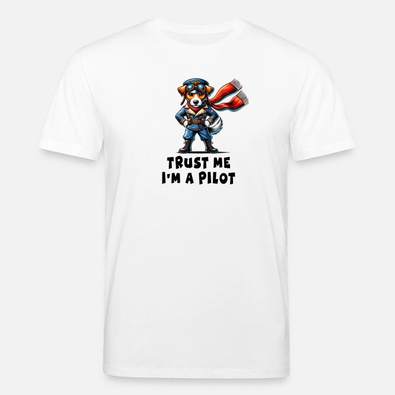 Jack Russell Terrier Pilot - Stanley/Stella Unisex Bio-T-Shirt CREATOR  - Weiß