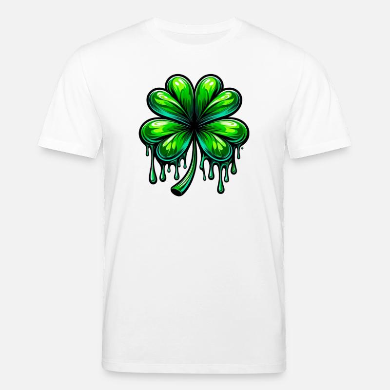 Vierblättriges Kleeblatt - Stanley/Stella Unisex Bio-T-Shirt CREATOR  - Weiß