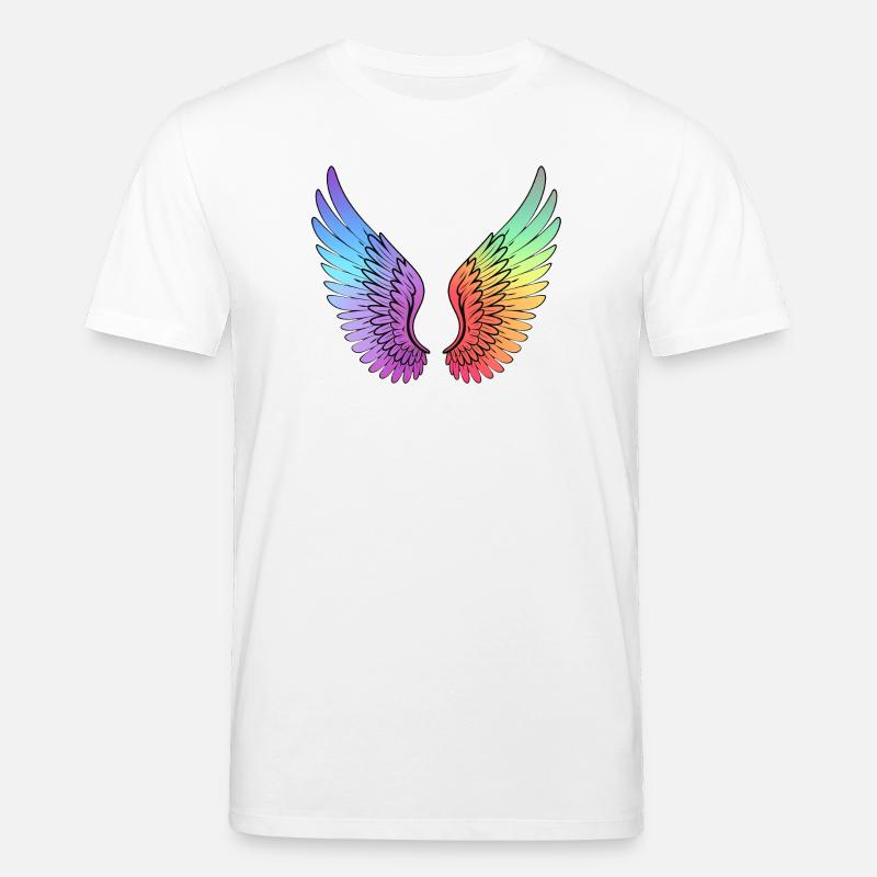 Regenbogen-Flügel mit Farbverlauf - Stanley/Stella Unisex Bio-T-Shirt CREATOR  - Weiß
