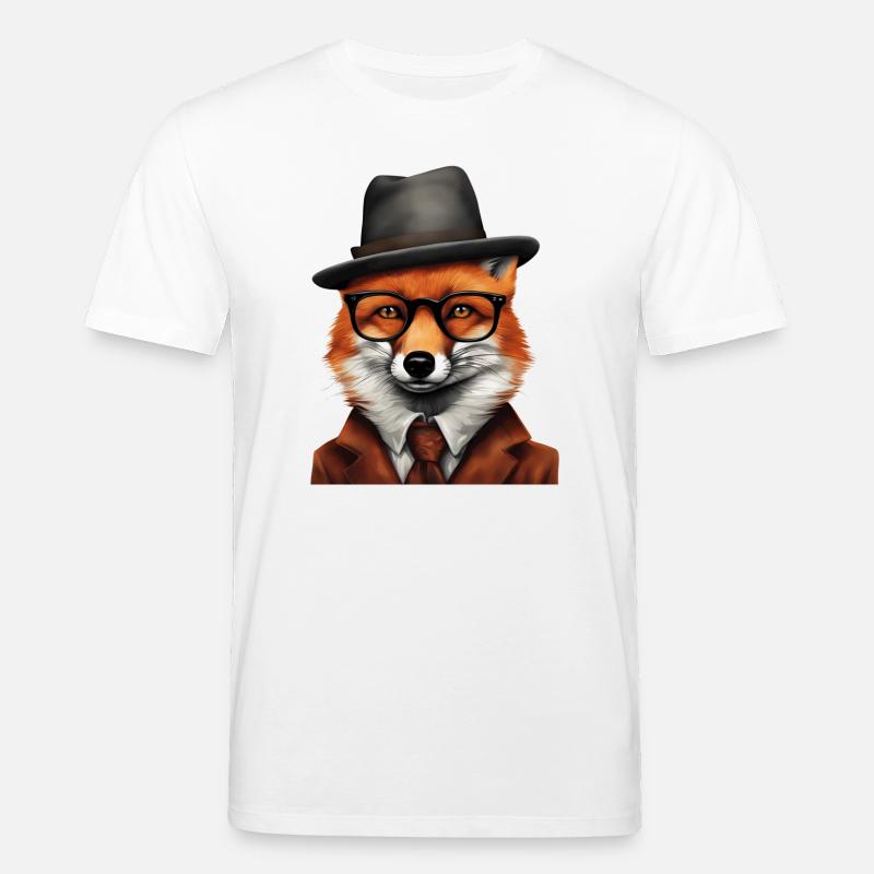 Sherlock Fox in klassischer Kleidung - Stanley/Stella Unisex Bio-T-Shirt CREATOR  - Weiß