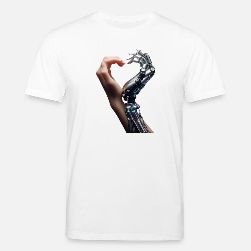 Mensch Roboter Love Hands - Stanley/Stella Unisex Bio-T-Shirt CREATOR  - Weiß