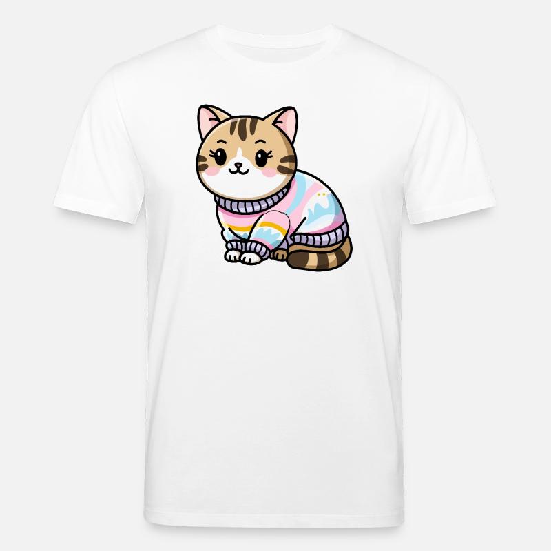 Kuscheliger Pullover Katze - Stanley/Stella Unisex Bio-T-Shirt CREATOR  - Weiß