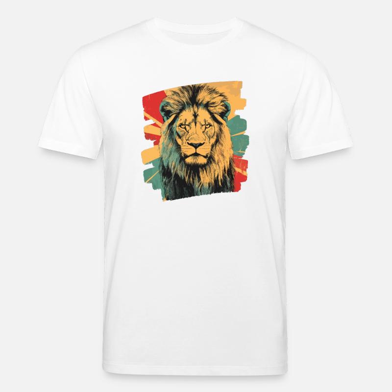 Löwe Retro - Stanley/Stella Unisex Bio-T-Shirt CREATOR  - Weiß