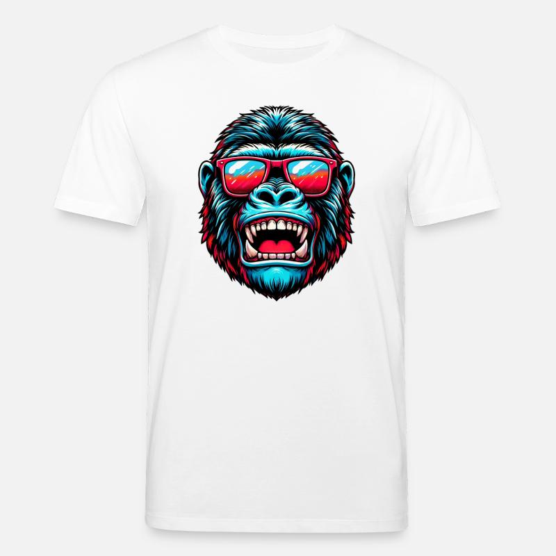 Gorillas mit Sonnenbrille - Stanley/Stella Unisex Bio-T-Shirt CREATOR  - Weiß