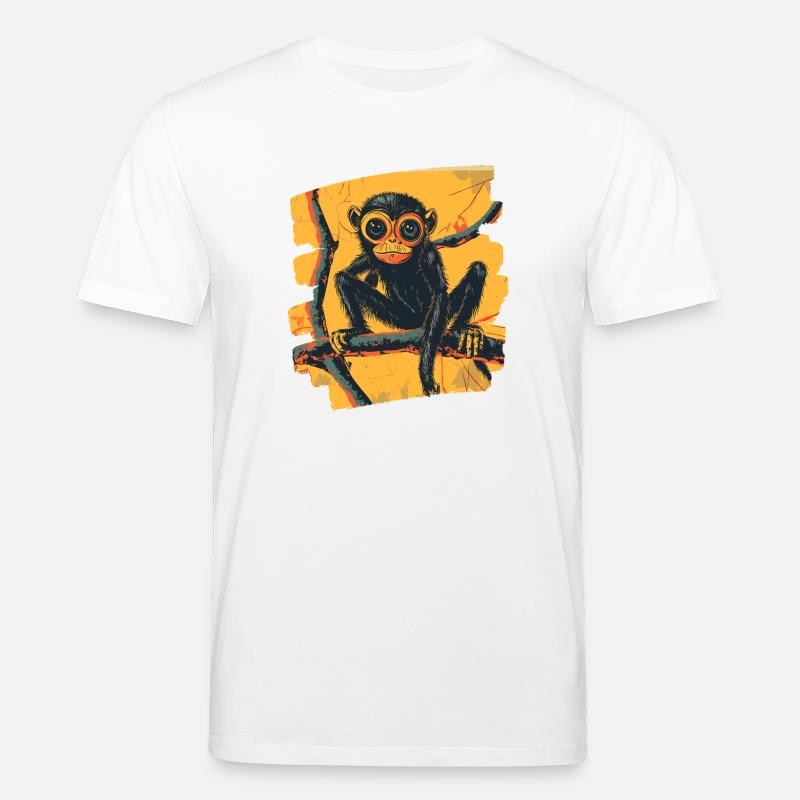 Spinnenaffe Retro - Stanley/Stella Unisex Bio-T-Shirt CREATOR  - Weiß
