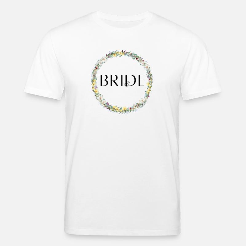 Team Bride ! Blumenkranz Personalisierbar - Stanley/Stella Unisex Bio-T-Shirt CREATOR  - Weiß