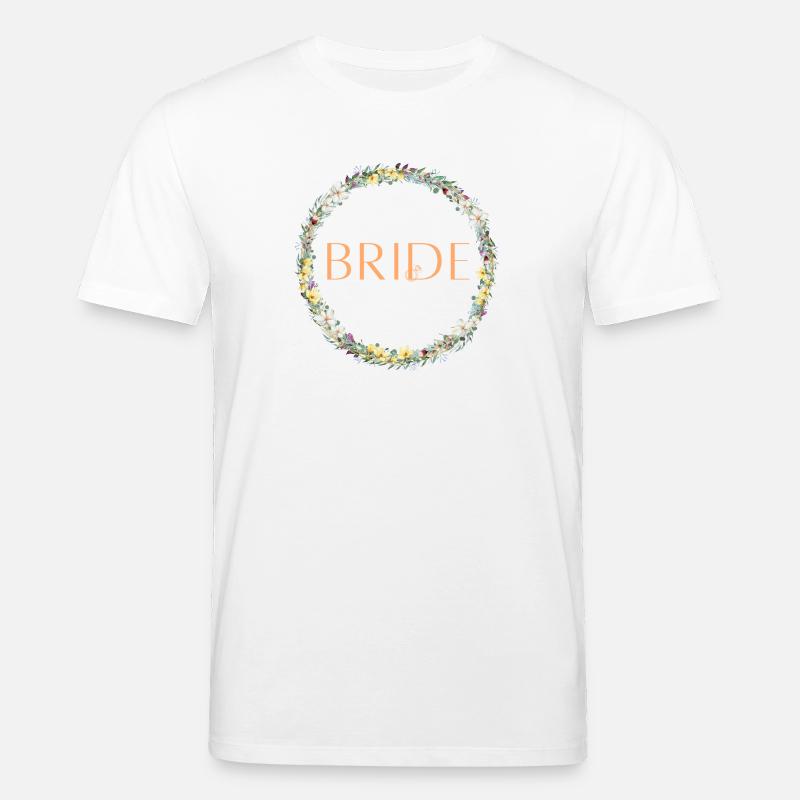 Team Bride ! Blumenkranz Personalisierbar - Stanley/Stella Unisex Bio-T-Shirt CREATOR  - Weiß