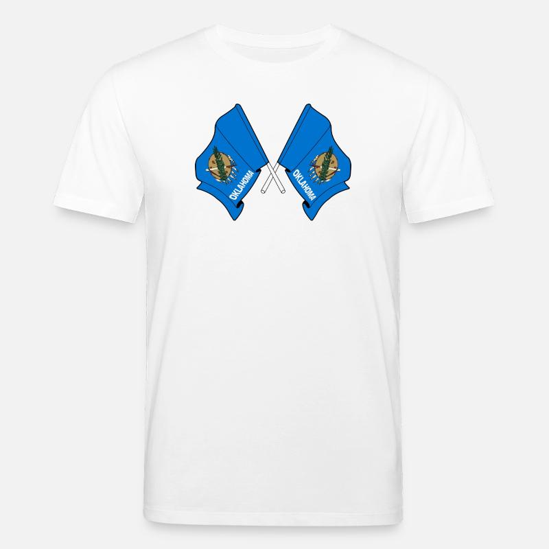 Zwei Flaggen durchquerten Oklahoma - Stanley/Stella Unisex Bio-T-Shirt CREATOR  - Weiß