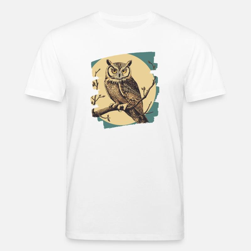 Eule Retro - Stanley/Stella Unisex Bio-T-Shirt CREATOR  - Weiß