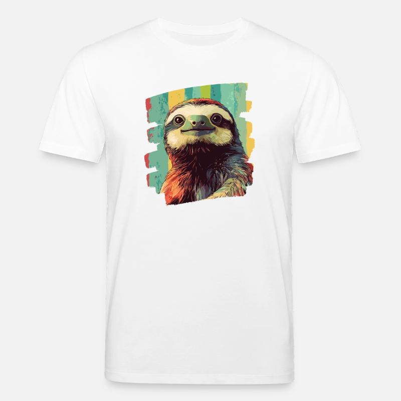 Faultier Retro - Stanley/Stella Unisex Bio-T-Shirt CREATOR  - Weiß